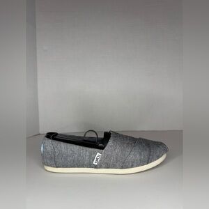 TOMS WOMENS ALPARGATAS CANVAS GREY SLIP-ON SHOES (NO BOX)